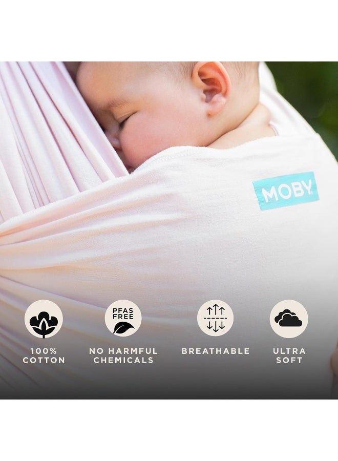 Moby Classic Baby Wrap - Baby Sling Carrier for Newborn to Toddler - Carrier Slings - Perfect Baby Holder for Mom & Dad - Adjustable for All Body Types - Can Carry Babies up to 33 lbs - Rose Quartz - Image 4