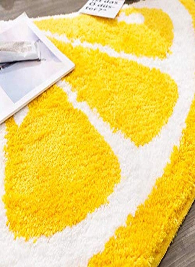 FANSSMILE Lemon Cartoon Rug Carpet Water Absorption Non-Slip Kid's Bedroom Bathroom Door Mat Home Decor(Lemon) - Image 2