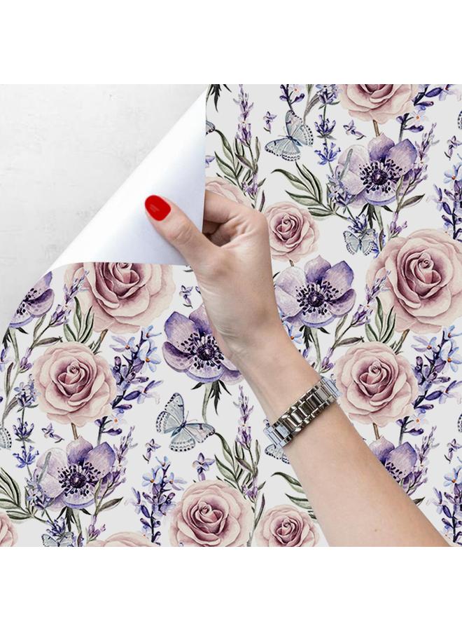 Bluejw Watercolor Lavender Rose Background Wallpaper Living Room Bedroom Wall Renovation Furniture Stickers Wallpaper RW012 - Image 2