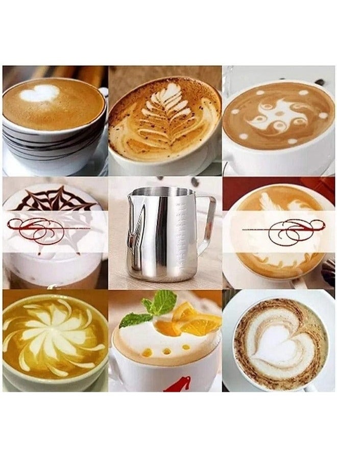 Stainless Steel Milk Frothing Pitcher For Latte, Cappuccino, Barista Tool (350Ml-Silver) - Image 5