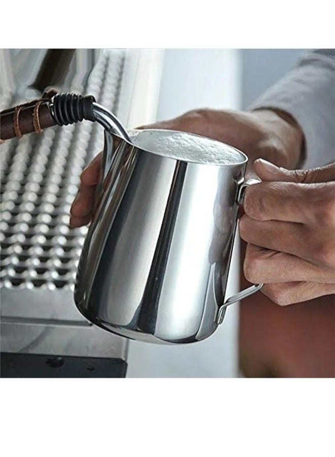 Stainless Steel Milk Frothing Pitcher For Latte, Cappuccino, Barista Tool (350Ml-Silver) - Image 4