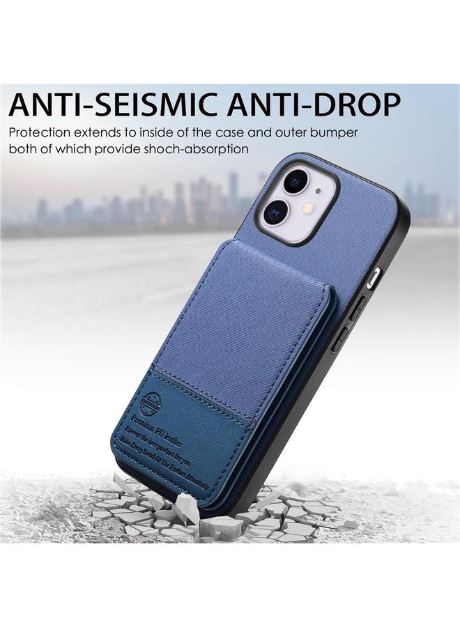 Zaboon Case For iPhone 11 Twill Fabric Leather Vertical Flip RFID Card Bag Phone Case - Image 4