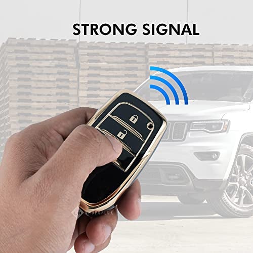 SHOPOFLUX TPU Key Cover Compatible with Toyota Innova Crysta | Hilux 2022 | Invicto Key Cover 2 Button Smart Key Only - Black (Black) - Image 3