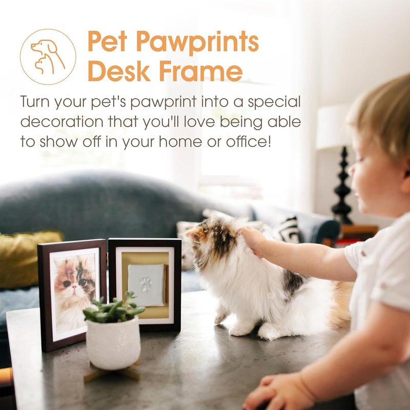 Pearhead Dog or Cat Pawprint Tabletop Photo Frame With Clay Imprint Kit, Perfect Keepsake Frame for Pet Lovers, Tabletop Pet Keepsake Picture Frame, Paw Print Making Kit Included, 4" x 6" Photo - Image 2
