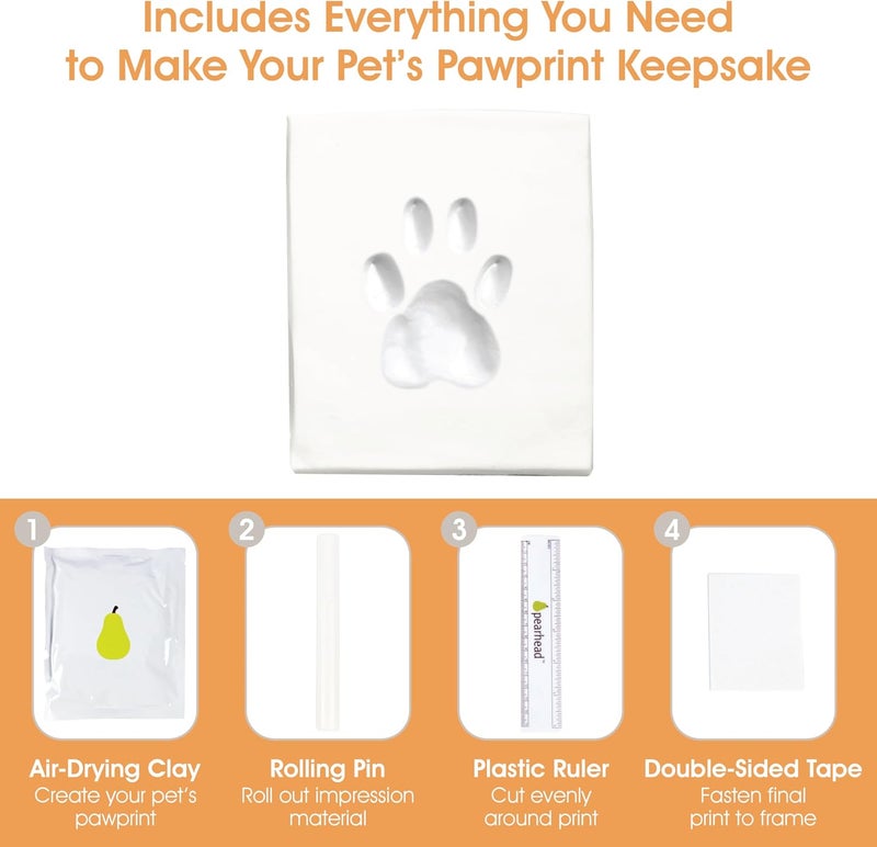Pearhead Dog or Cat Pawprint Tabletop Photo Frame With Clay Imprint Kit, Perfect Keepsake Frame for Pet Lovers, Tabletop Pet Keepsake Picture Frame, Paw Print Making Kit Included, 4" x 6" Photo - Image 5