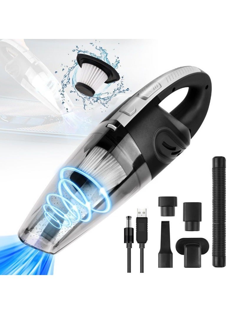 مكنسة سيارة لاسلكية عالية القوة 120 واط – محمولة قابلة للشحن للاستخدام الجاف والرطب مع شحن USB - Image 1