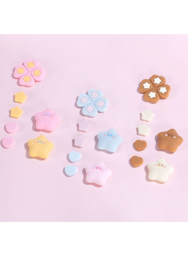 Nintendo Switch Rocker Cap Cross Button Sticker Star Peach Baby Ns Handle Silicone Rocker Set Fit Oled-Product Color:Star Peach Baby Button Sticker Set-brown  - Image 3