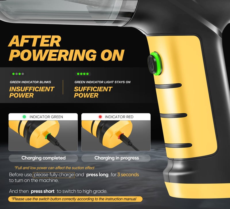 AUXTUR Portable Handheld Vacuum - Cordless Car Cleaner 3 in 1 High Power - Brushless Motor 15000PA,Super Suction Vacuum with 40 Minutes Endurance for Car and Home - Image 5