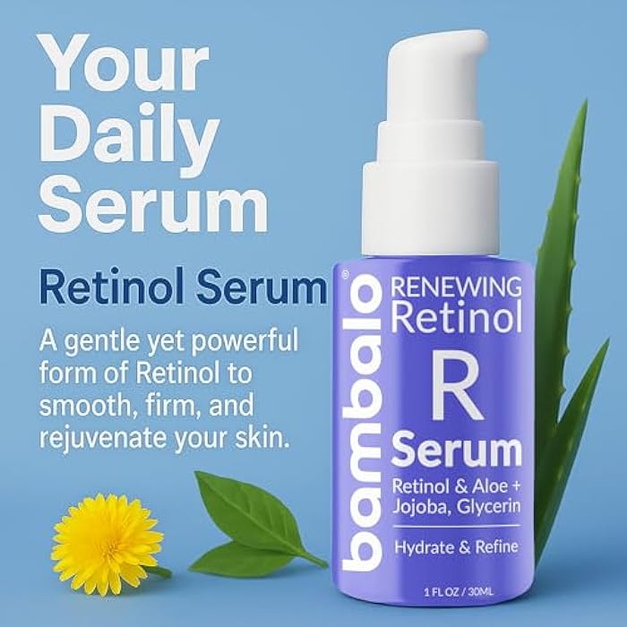 Bambalo Retinol Face Serum - With Witch Hazel, Jojoba Oil, Aloe Vera, Propolis, Vitamin E & Botanical Extracts - Smooth Texture & Hydrate Skin - 1 FL OZ / 30ML - Image 2