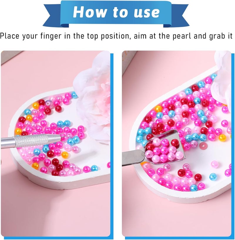 Alrhso Jewelry Bead Scoop 4 Claw Sprinkle Pen For Cake Decorating 4 Claws Jeweler's Pick Up Tool Diamond Claw Tweezers For Cookie Cupcake Decoration Cake Decorating, Stainless Steel Jewelry Bead Shovel - Image 5