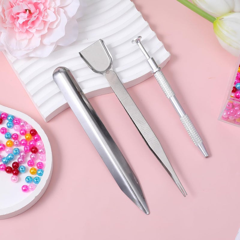 Alrhso Jewelry Bead Scoop 4 Claw Sprinkle Pen For Cake Decorating 4 Claws Jeweler's Pick Up Tool Diamond Claw Tweezers For Cookie Cupcake Decoration Cake Decorating, Stainless Steel Jewelry Bead Shovel - Image 4