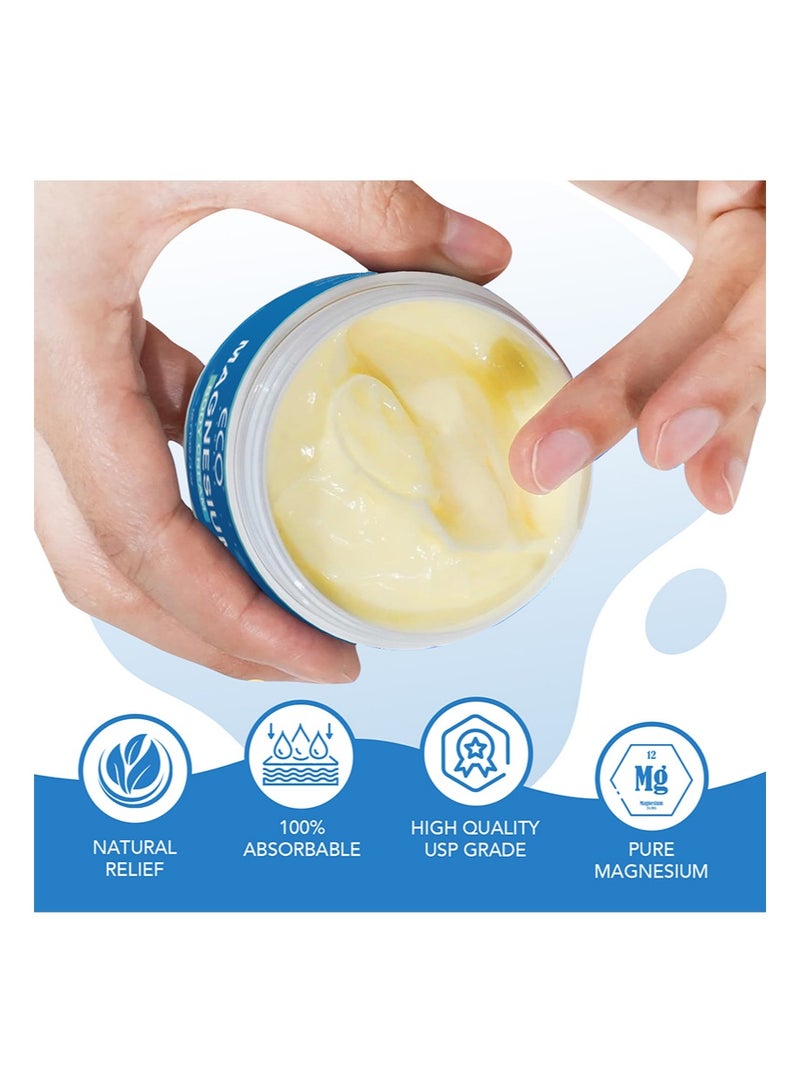 ECO finest Magnesium Body Cream for Sleep，Leg Cramps & Muscle Recovery ， Extra Strength，Arnica，Shea Butter & Lavender Oil，Fast Absorbing（4oz/113g） - Image 4