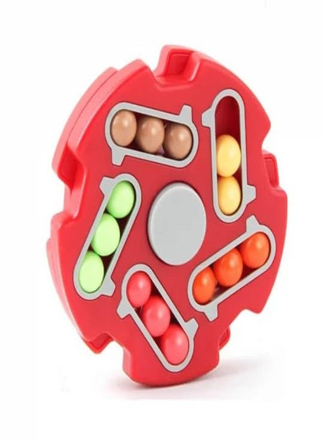 BeFunky Rotating Relieve Stress Mаɡiс Bean Тоу Decompression Creative Fingertip Small Beads Finger Cube Тоуs for Kids/Adult (Rotating Red) - Image 1
