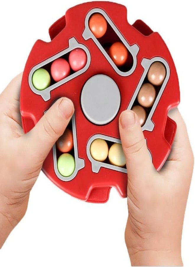 BeFunky Rotating Relieve Stress Mаɡiс Bean Тоу Decompression Creative Fingertip Small Beads Finger Cube Тоуs for Kids/Adult (Rotating Red) - Image 2