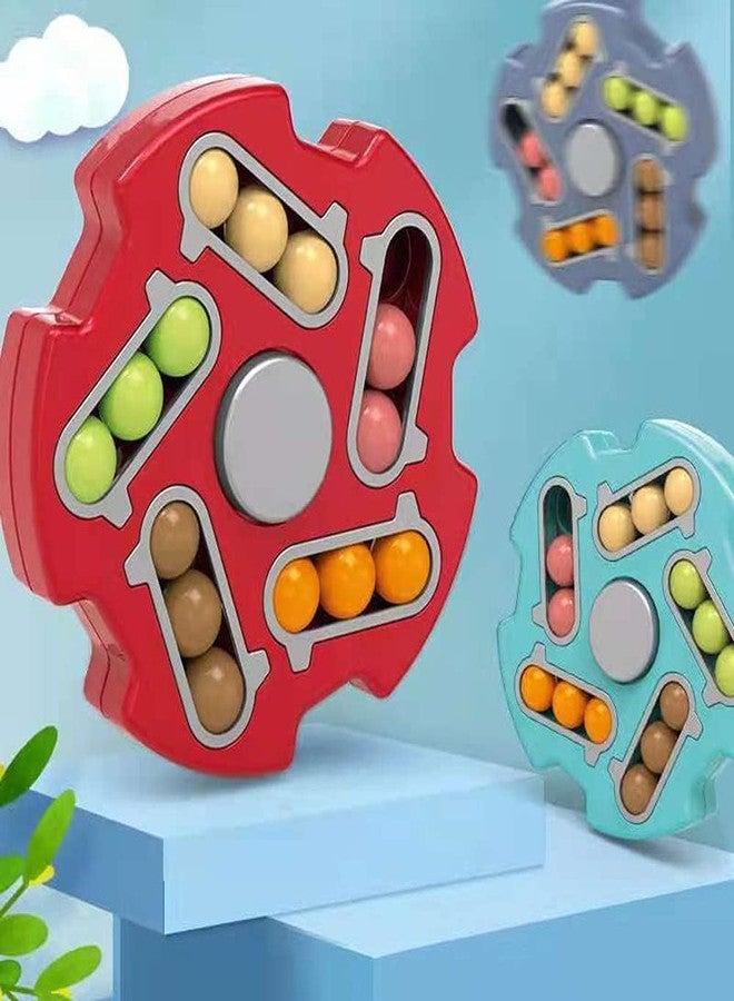 BeFunky Rotating Relieve Stress Mаɡiс Bean Тоу Decompression Creative Fingertip Small Beads Finger Cube Тоуs for Kids/Adult (Rotating Red) - Image 4