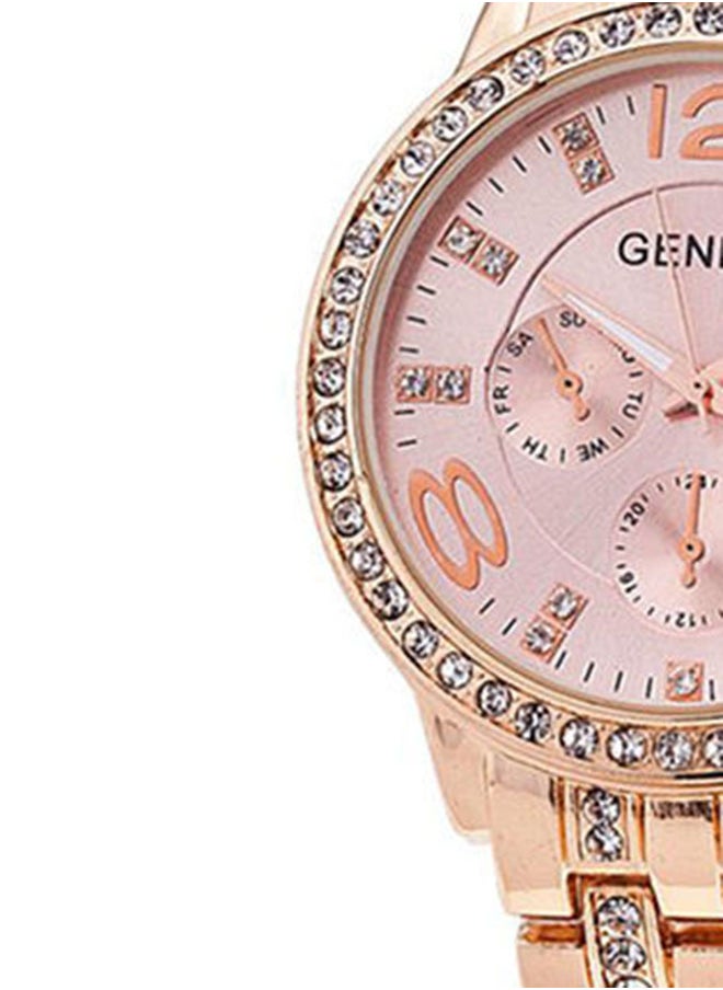 Geneva Women's Water Resistant Stainless Steel Analog Watch AWNTG-01-W0010 - 37 mm - Rose Gold  - Image 4