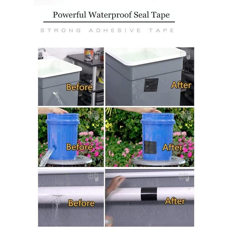 RENARSH شريط سيليكون مانع لتسرب المياه من PVC مطاطي شريط لاصق مقاوم للماء لتسرب التسرب شريط لاصق قوي للغاية لخزان المياه وصنبور مانع للتسرب للفجوات. - Image 3