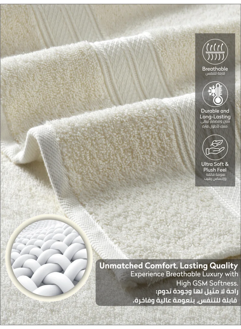 Donetella Premium 100 % Combed Cotton 2-Pcs Bath Towel Set (70 X 140 CM) 600 GSM Large Towel, Highly Absorbent, Quick Dry,Best Towel for Bathroom, Spa And Hotel,White