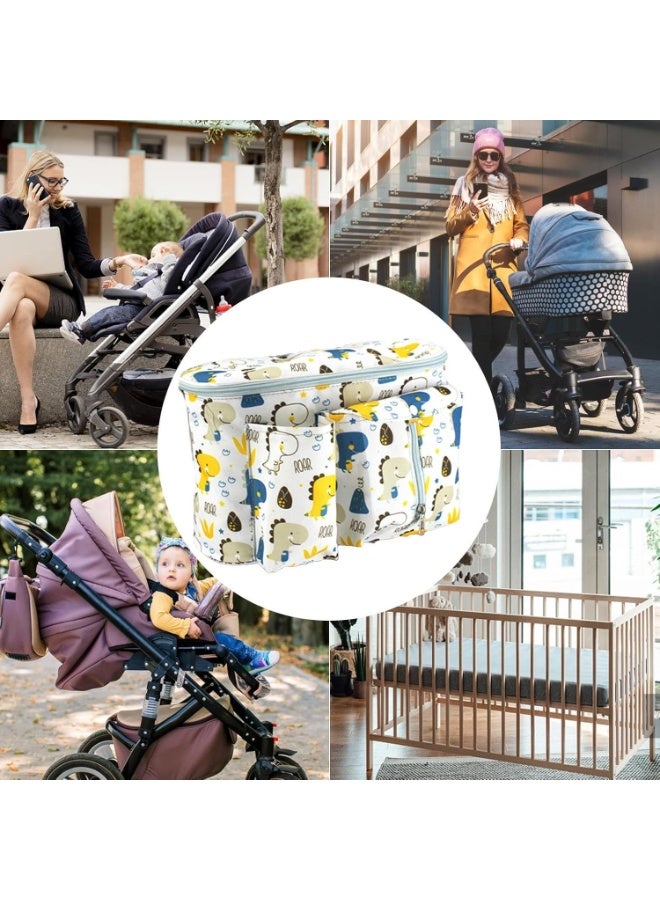 Bukela Diaper Caddy Organizer, Multifunctional Portable Large Capacity Diaper Bag with Lid - Stroller Bag for Diapers, Wipes and Toys, Diaper Organizer, Diaper Bin for Outdoor, Stroller Organizer - Image 4