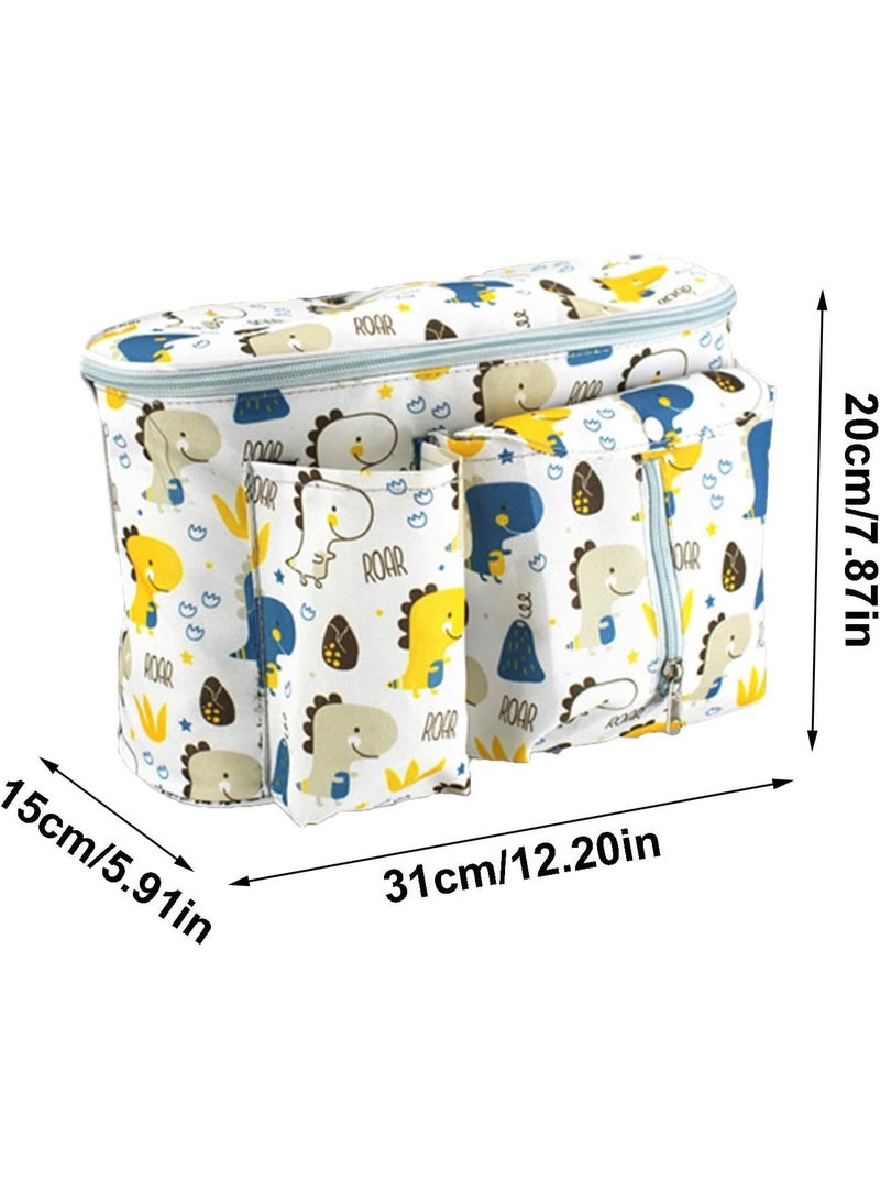 Bukela Diaper Caddy Organizer, Multifunctional Portable Large Capacity Diaper Bag with Lid - Stroller Bag for Diapers, Wipes and Toys, Diaper Organizer, Diaper Bin for Outdoor, Stroller Organizer - Image 5