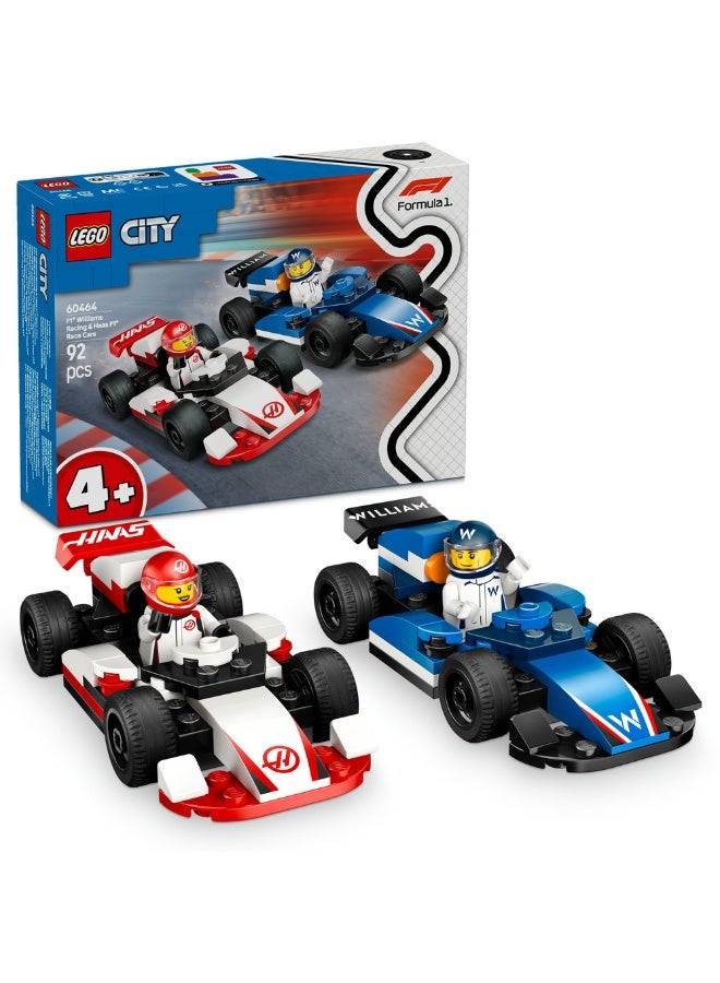 LEGO City F1® Williams Racing & Haas F1® Race Cars Vehicle Toy Set 60464 (92) Pieces  - Image 1