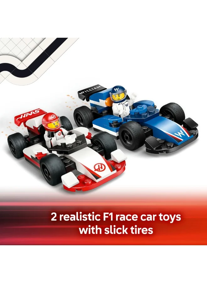 LEGO City F1® Williams Racing & Haas F1® Race Cars Vehicle Toy Set 60464 (92) Pieces
