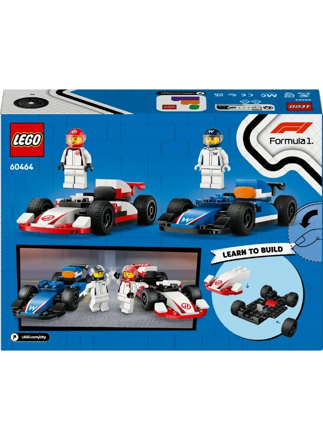 LEGO City F1® Williams Racing & Haas F1® Race Cars Vehicle Toy Set 60464 (92) Pieces