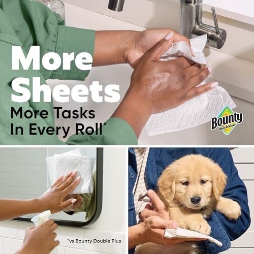 Bounty Paper Towels Quick Size, White, 16 Family Rolls = 40 Regular Rolls - Image 4