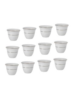 Elegant A set of silver and white porcelain Arabic coffee cups, 12 pieces  - Image 2