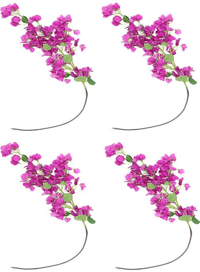 نيبمينينت 4 أغصان من زهور البوغنڤيليا (الجهنمية) الصناعية مع غصن شجرة قرمزي داكن 115×20سم - Image 1