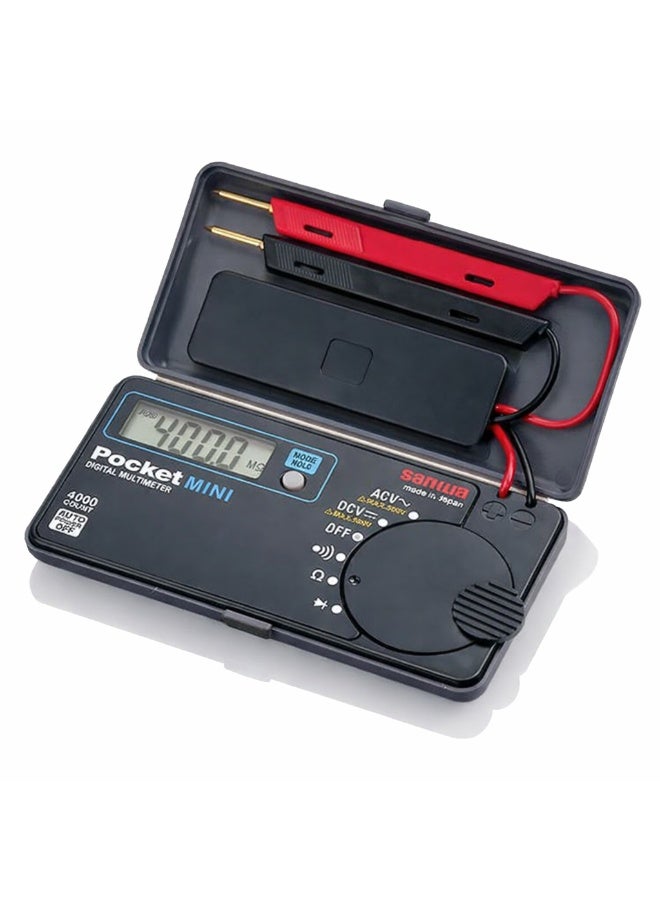 Sanwa PM7A Pocket Digital Multimeter 4000 Count AC/DC Voltage Tester Portable Mini DMM with Protective Case - Made in Japan - Image 1