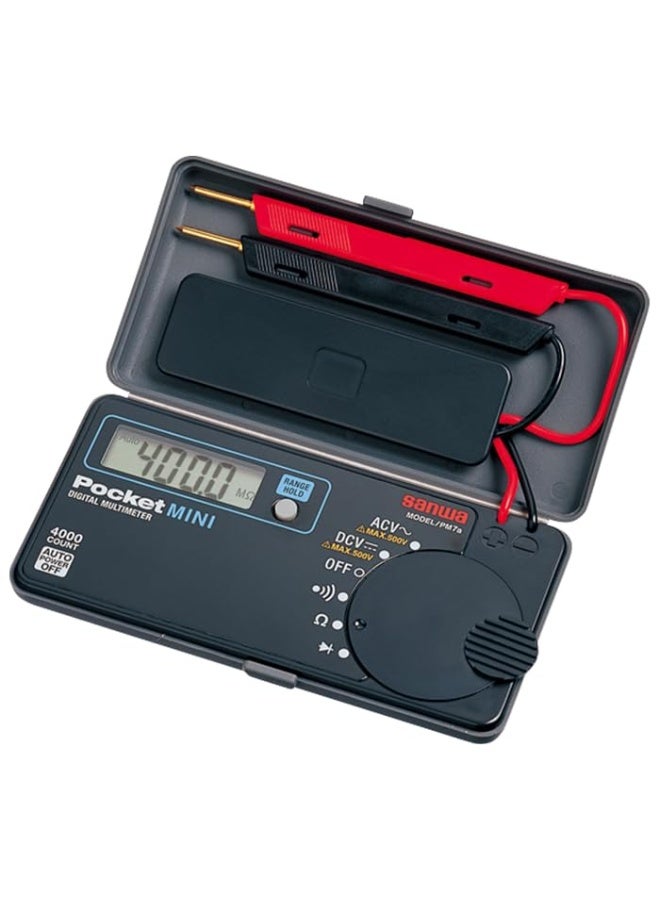 Sanwa PM7A Pocket Digital Multimeter 4000 Count AC/DC Voltage Tester Portable Mini DMM with Protective Case - Made in Japan - Image 5