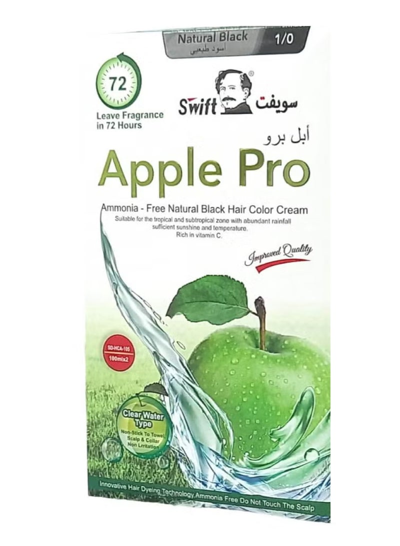سويفت صبغة شعر أبل برو غراي كوفرج، كريم لون شعر أسود طبيعي 500X2 مل (أسود طبيعي) - Image 2