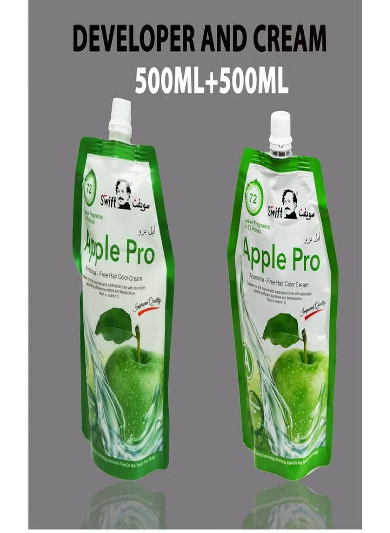 سويفت صبغة شعر أبل برو غراي كوفرج، كريم لون شعر أسود طبيعي 500X2 مل (أسود طبيعي) - Image 4