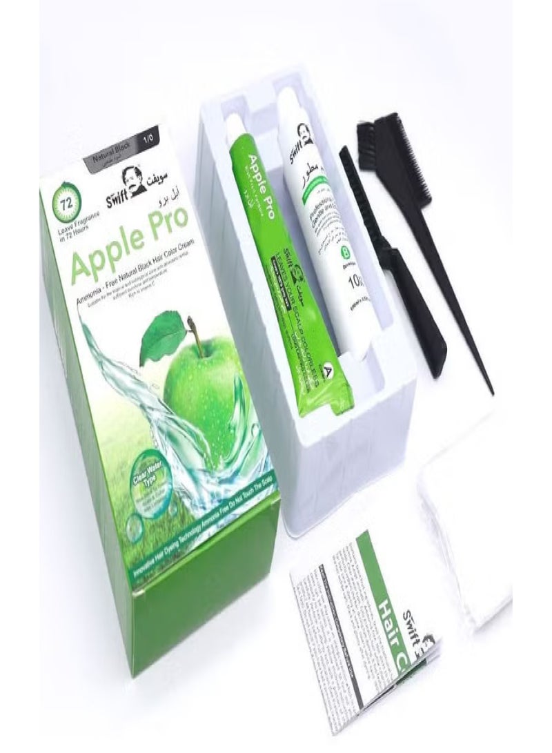 سويفت صبغة شعر أبل برو غراي كوفرج، كريم لون شعر أسود طبيعي 500X2 مل (أسود طبيعي) - Image 5