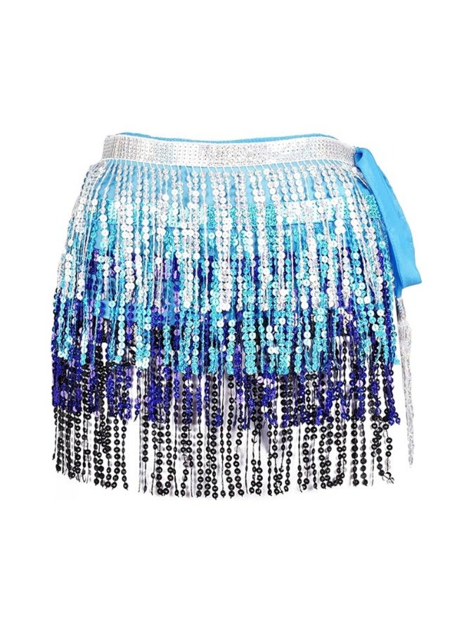 تنورة نسائية من الترتر اللامع تنورة رقص شرقي متلألئة تنانير رقص شرقي وشاح الورك شرابة تنانير حفلات تنكرية - Image 1