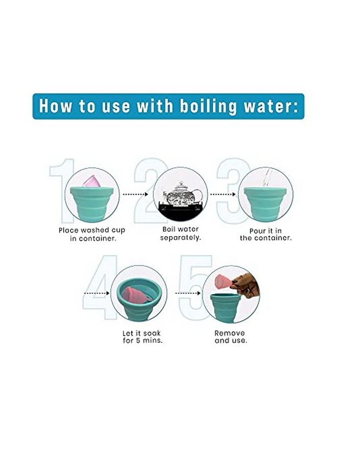 Sirona Collapsible Silicone Cup Foldable Sterilizing Container Cup For Menstrual Cup 1 Unit With Reusable Menstrual Cup Small (Pack Of 1) ; Kills 99% Of Germs ; Menstrual Cup Sterilizer - Image 5