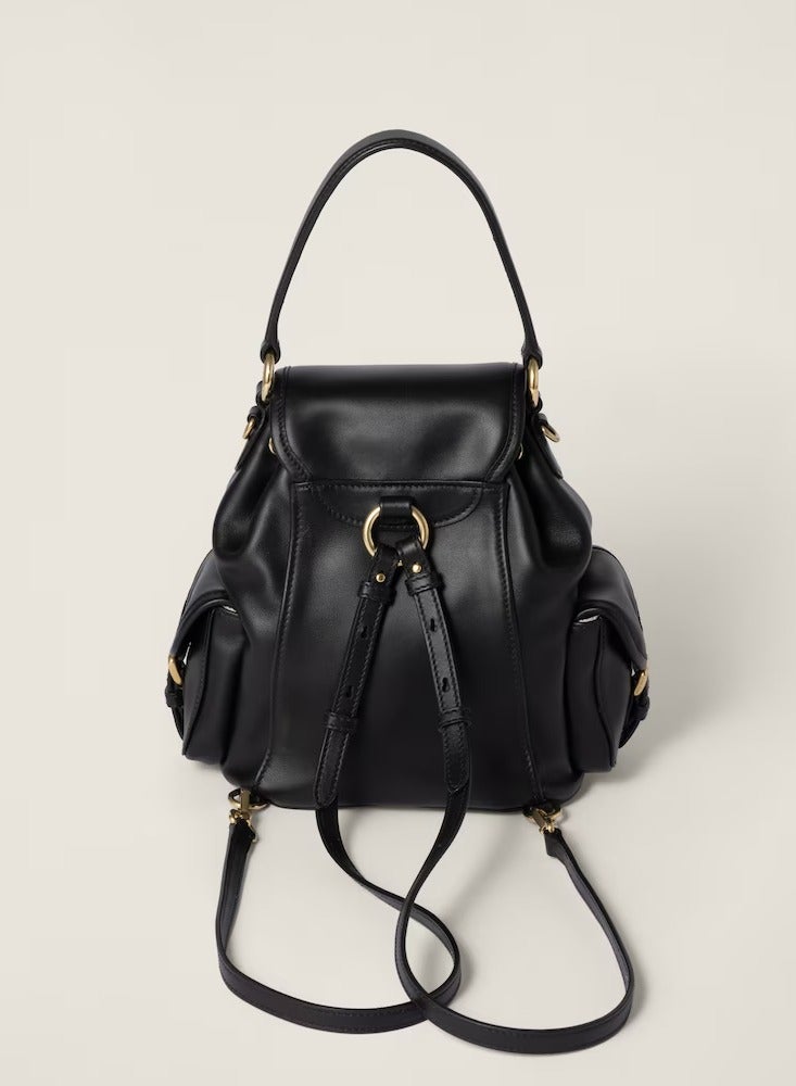 مياو مياو حقيبة ظهر جلدية بشعار مكتوب - Image 3