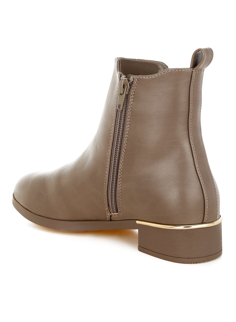 لندن راج حذاء الكاحل الشتوي الأساسي من لندن راغ للنساء باللون البيج - Image 3