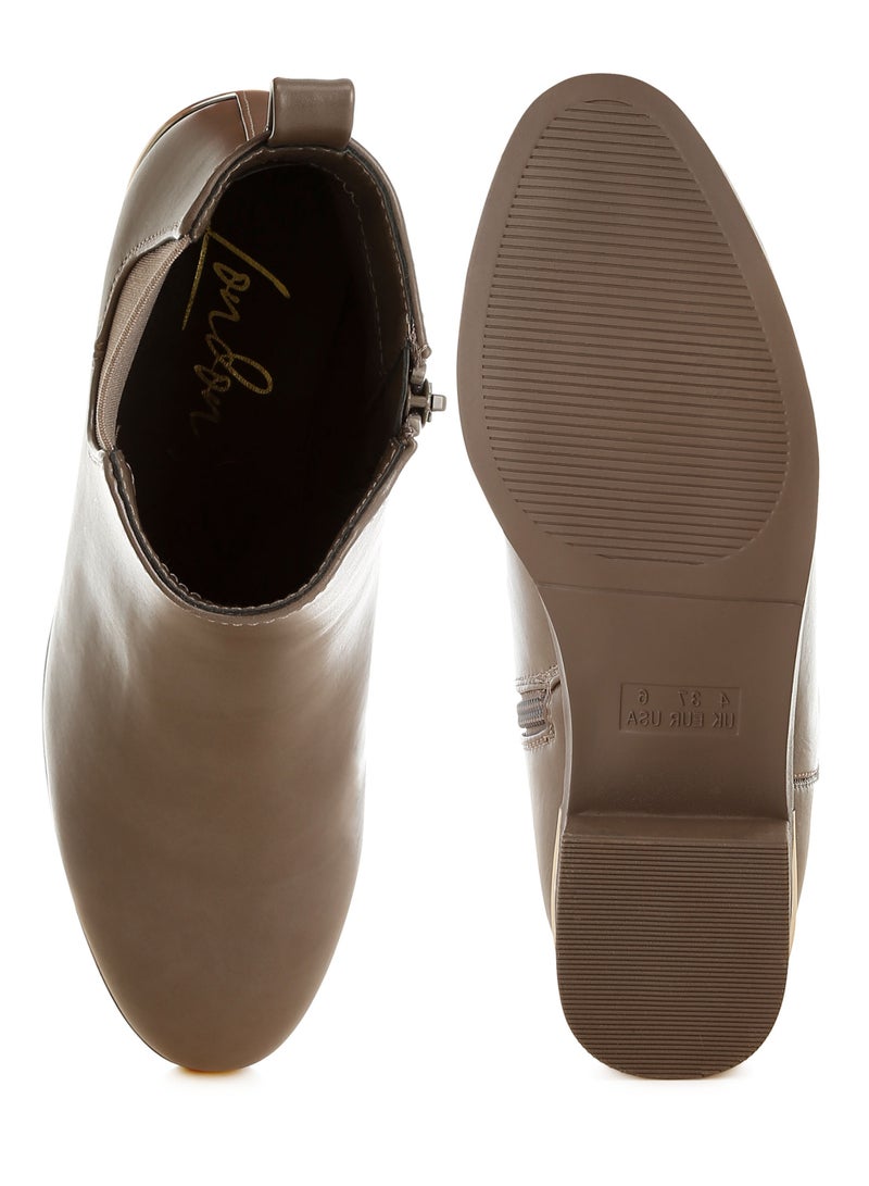 لندن راج حذاء الكاحل الشتوي الأساسي من لندن راغ للنساء باللون البيج - Image 4