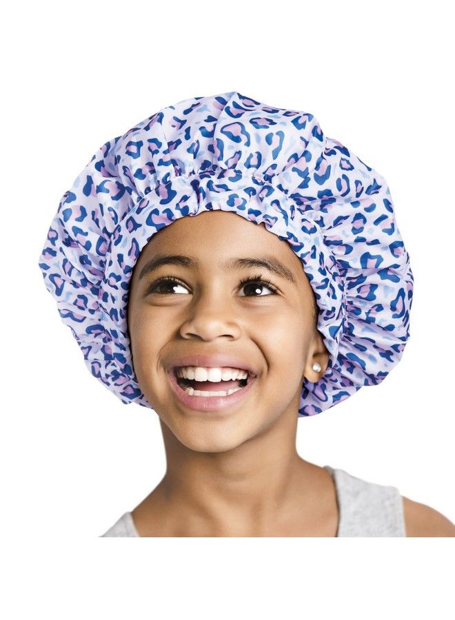 Red by Kiss Kids Shower Cap Reusable Waterproof Washable Hair Caps For Kids Shower Caps For Boys And Girls (Leopard)  - Image 1