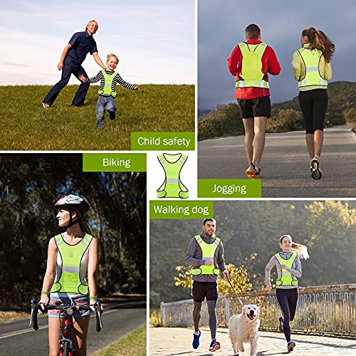 TCCFCCT Reflective Running Vest for Men Women, High Visibility Safety Vest with Large Pocket, Lightweight Reflective Running Gear for Motorcycling, Cycling, Jogging, Adjustable Waist, Yellow - Image 5