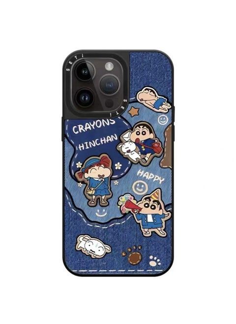 General Plan Tide Brand C For Iphone16promax For Iphone15 Mobile Phone Case Mirror 14P Anti-fall 13 Protective Cover-Color:Mirror [clow Crayon Shin-chan]-Applicable Models:For Iphone12pro
