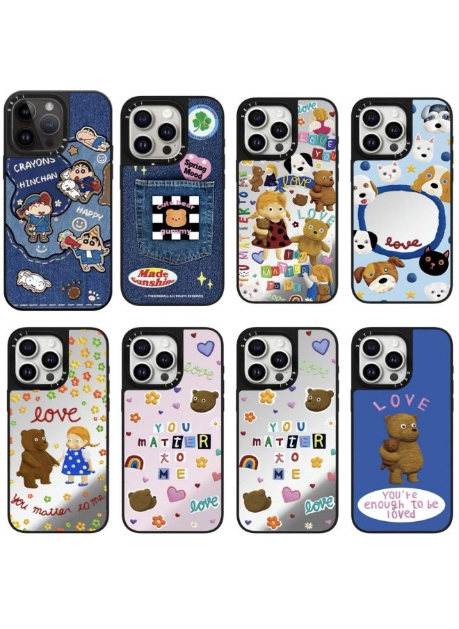 General Plan Tide Brand C For Iphone16promax For Iphone15 Mobile Phone Case Mirror 14P Anti-fall 13 Protective Cover-Color:Mirror [clow Crayon Shin-chan]-Applicable Models:For Iphone12pro