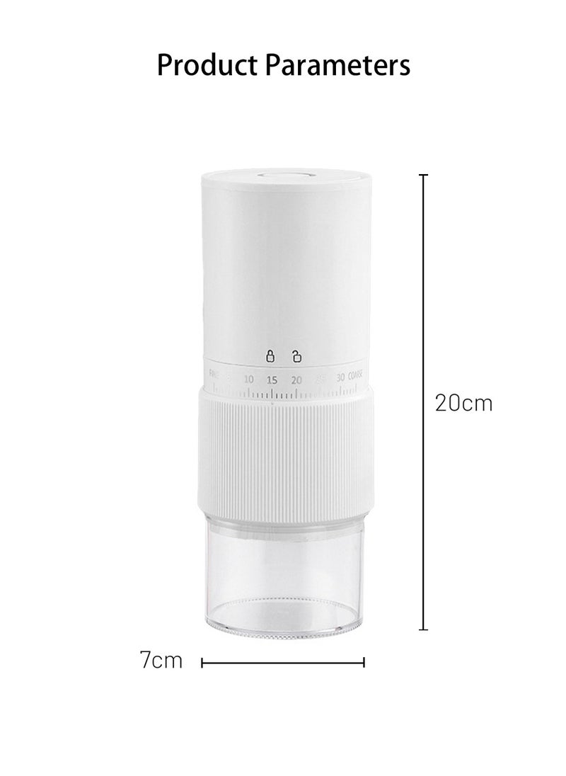 EqiEch Electric Coffee Grinder with 30 External Adjustable Settings, Rechargeable Automatic Coffee grinder with 25g Capacity,Conical Burr Coffee Grinder with Crank for Travel, Camping, Office, Espresso, Pour Over, etc  - Image 2
