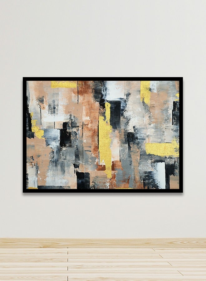 ماركتنا لوحة جدارية قماشية فنية لتزيين الحائط بتصميم تجريدي مع برواز اسود مجوف مقاس 120x80سم قطعة واحدة - Image 1