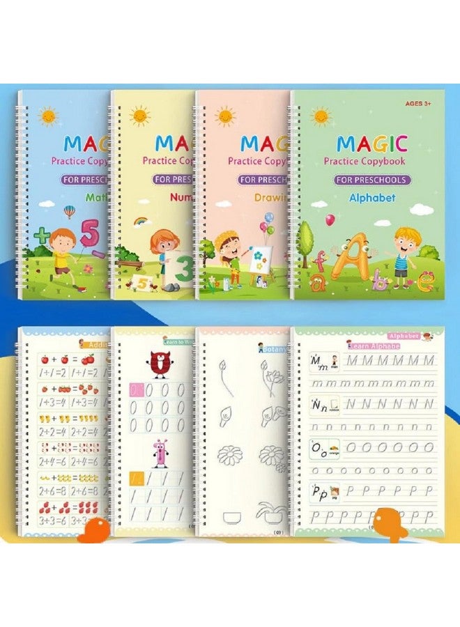 vGRASSP VGRASSP Magic Writing Copybook Doodle and Scribble Toy Book Set Plastic and Cardboard Made Fun Learning Toy with 4 Toy Books 1 Pen 10 Refills 1 Grip - Early Learners Boys and Girls  - Image 2