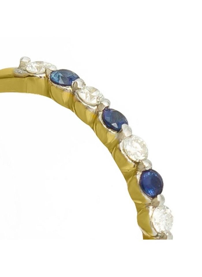 Capri Gold Capri Gold Blue Sapphire Diamond Band  Ring in 18K Yellow Gold, 5.5 US  - Image 3