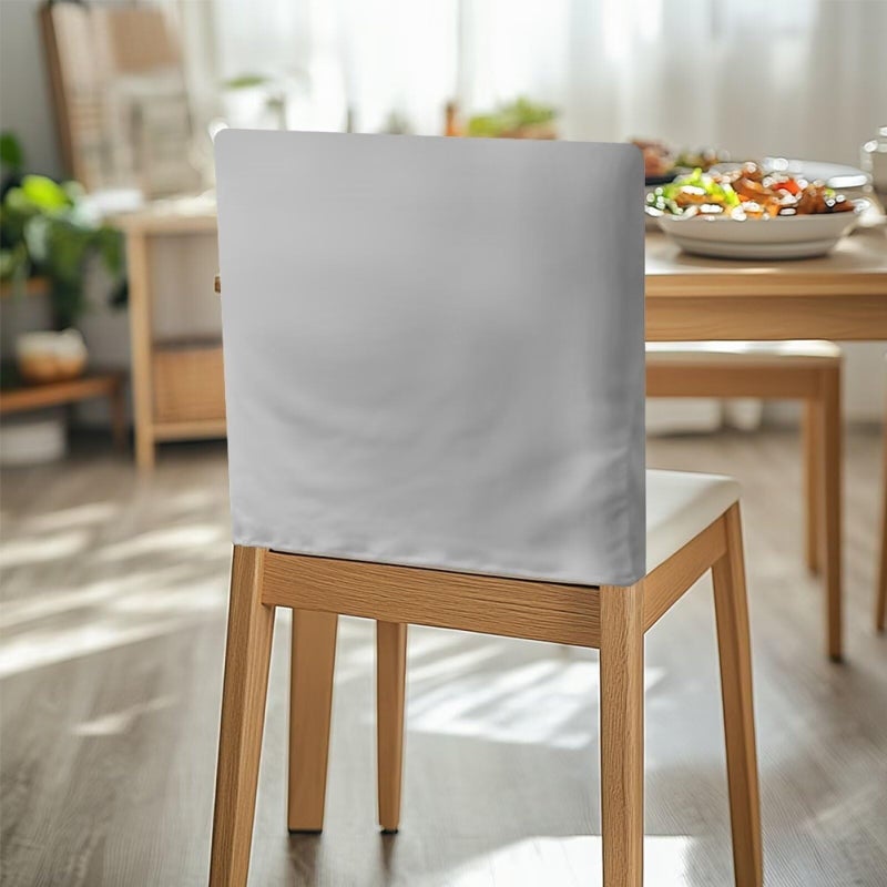 Cugasmaru Grey Cover for Chair Back Dining Chair Covers Set of 4 Soft Chair Back Covers Stretchable High Back Chair Aesthetic Cover Back Chair Covers Washable Dining Room Chair Covers 20 x 19 Inch - Image 3