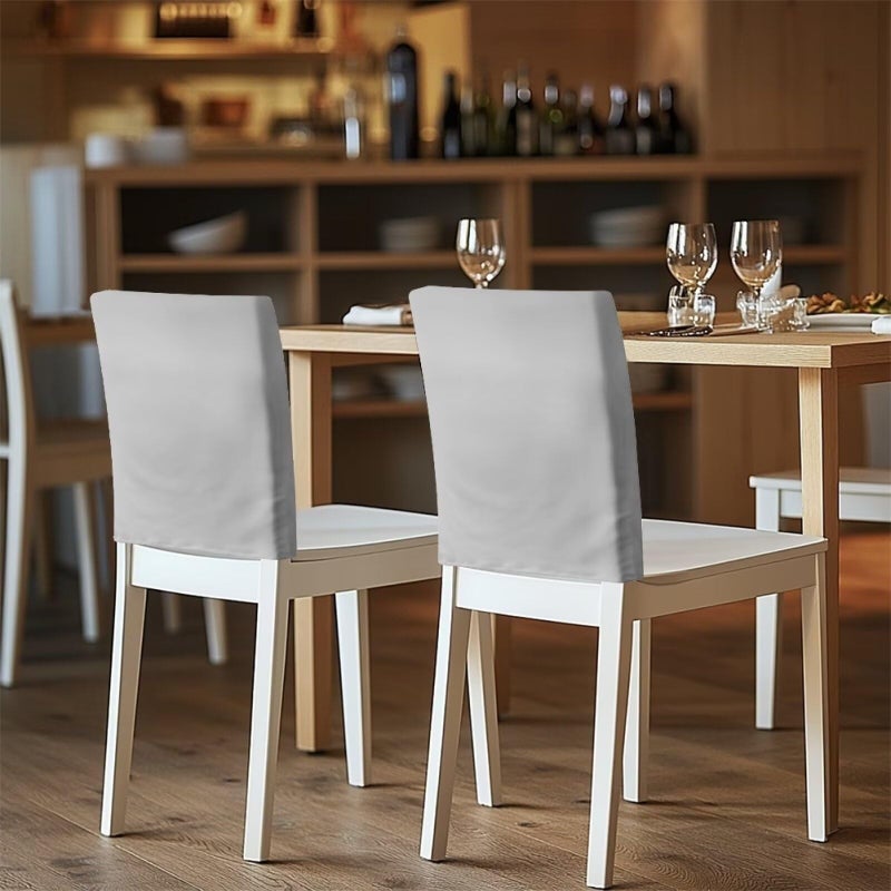 Cugasmaru Grey Cover for Chair Back Dining Chair Covers Set of 4 Soft Chair Back Covers Stretchable High Back Chair Aesthetic Cover Back Chair Covers Washable Dining Room Chair Covers 20 x 19 Inch - Image 5